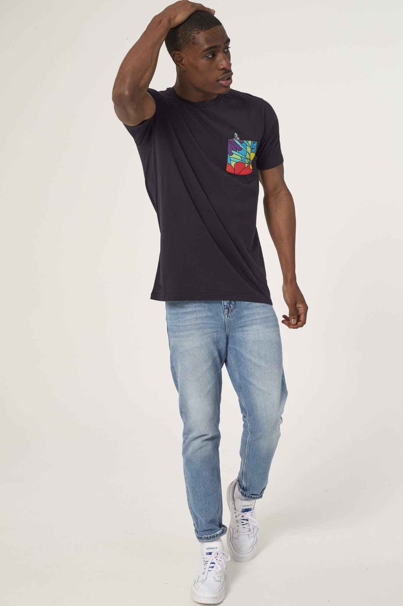 BWINDI POCKET T - BLACK - THAT GORILLA BRAND