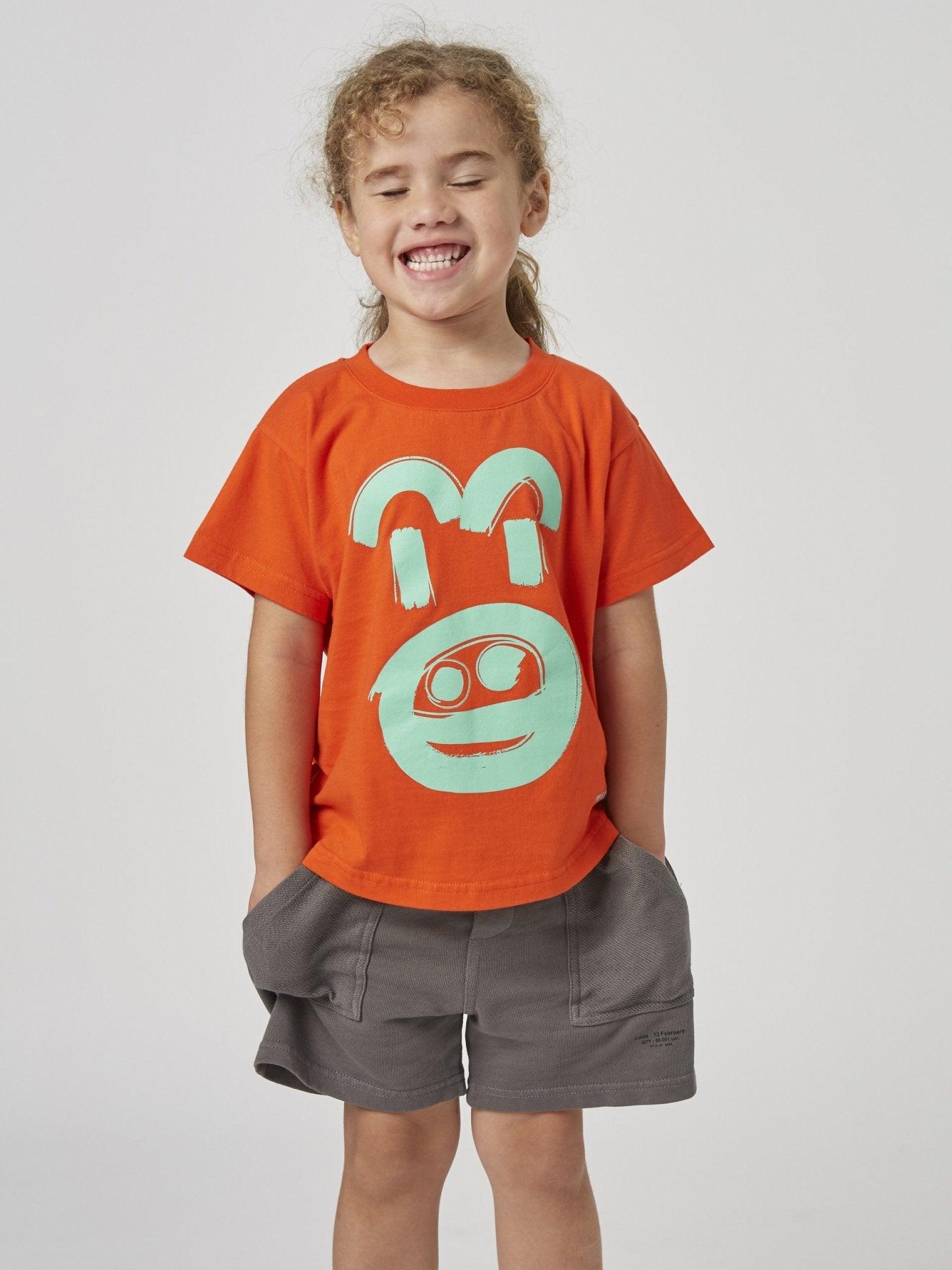 RAFIKI BRUSHSTROKE FACE T (UNISEX) - ORANGE - THAT GORILLA BRAND