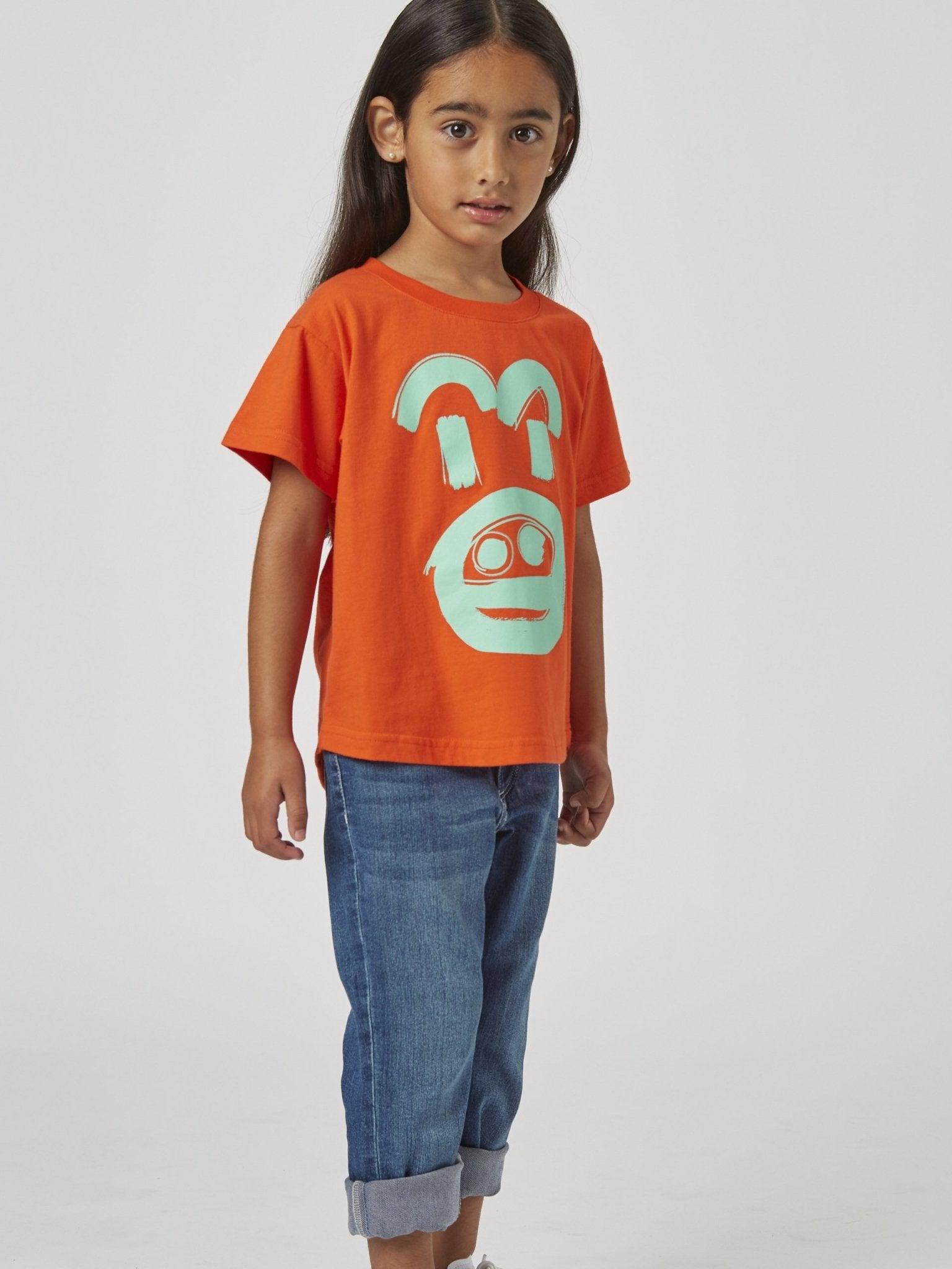 RAFIKI BRUSHSTROKE FACE T (UNISEX) - ORANGE - THAT GORILLA BRAND