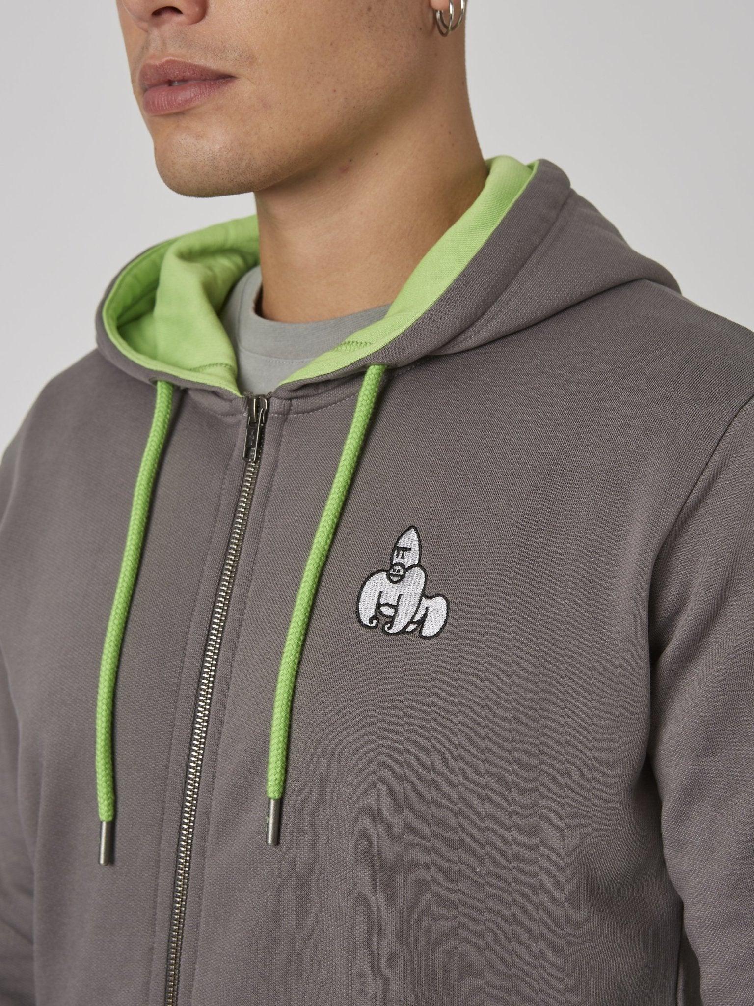 RAFIKI GORILLA ZIP HOODIE - GREY - THAT GORILLA BRAND