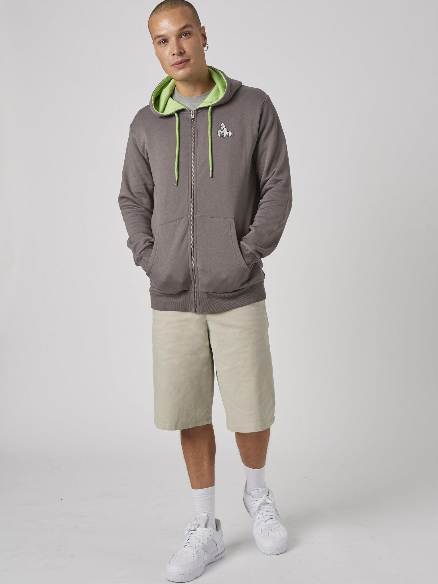 RAFIKI GORILLA ZIP HOODIE - GREY - THAT GORILLA BRAND