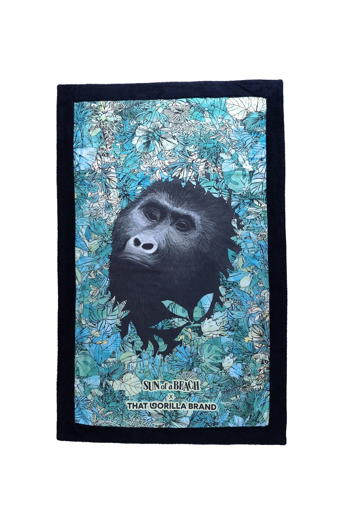 THAT GORILLA BRAND X SUN OF A BEACH GORILLA TOWEL BLACK - THAT GORILLA BRAND