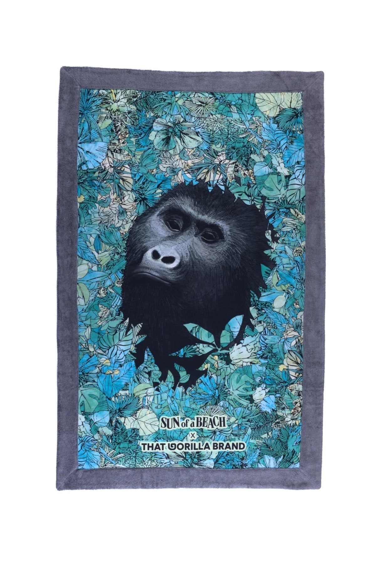 THAT GORILLA BRAND X SUN OF A BEACH GORILLA TOWEL GREY - THAT GORILLA BRAND