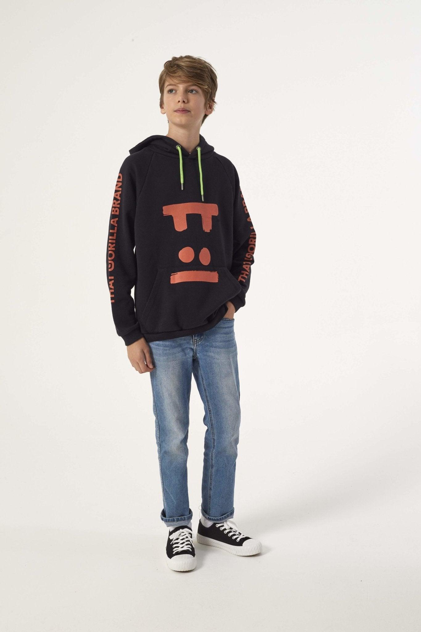 VIRUNGA BLACK KIDS FACE HOODY (UNISEX) - THAT GORILLA BRAND