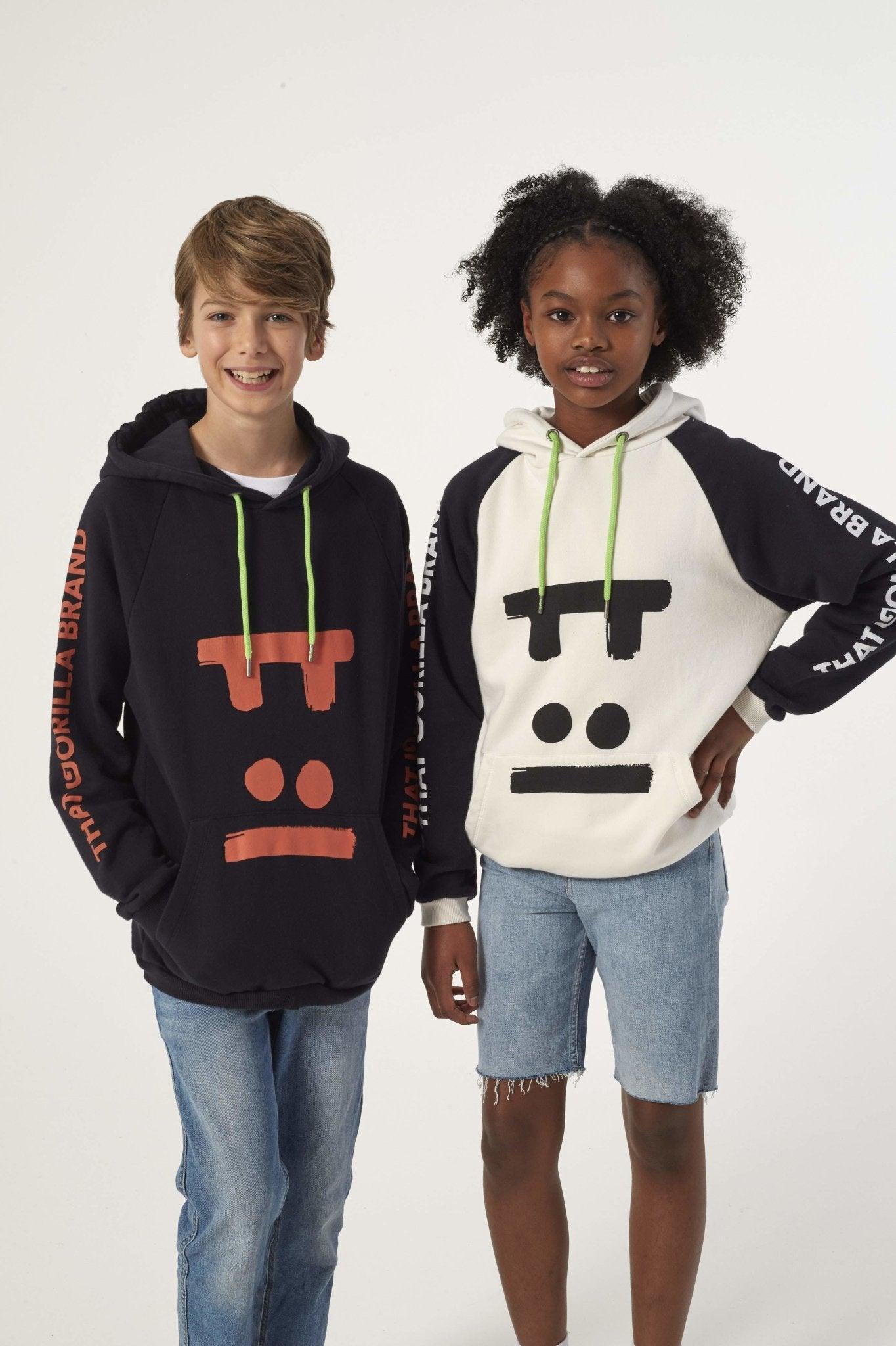 VIRUNGA BLACK KIDS FACE HOODY (UNISEX) - THAT GORILLA BRAND