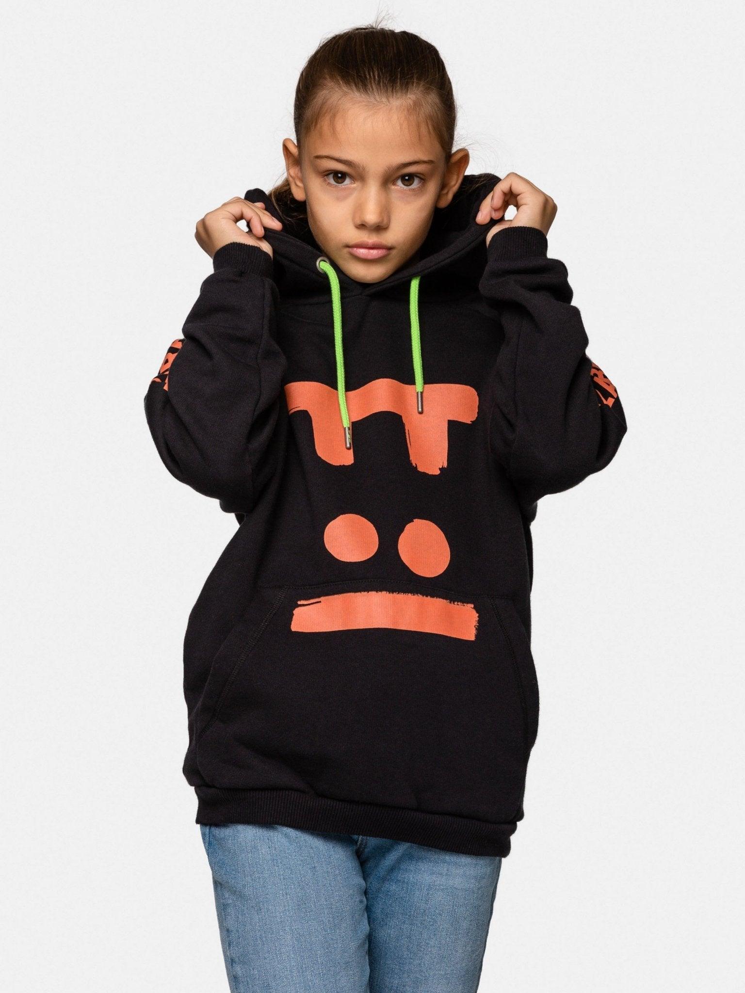 VIRUNGA BLACK KIDS FACE HOODY (UNISEX) - THAT GORILLA BRAND