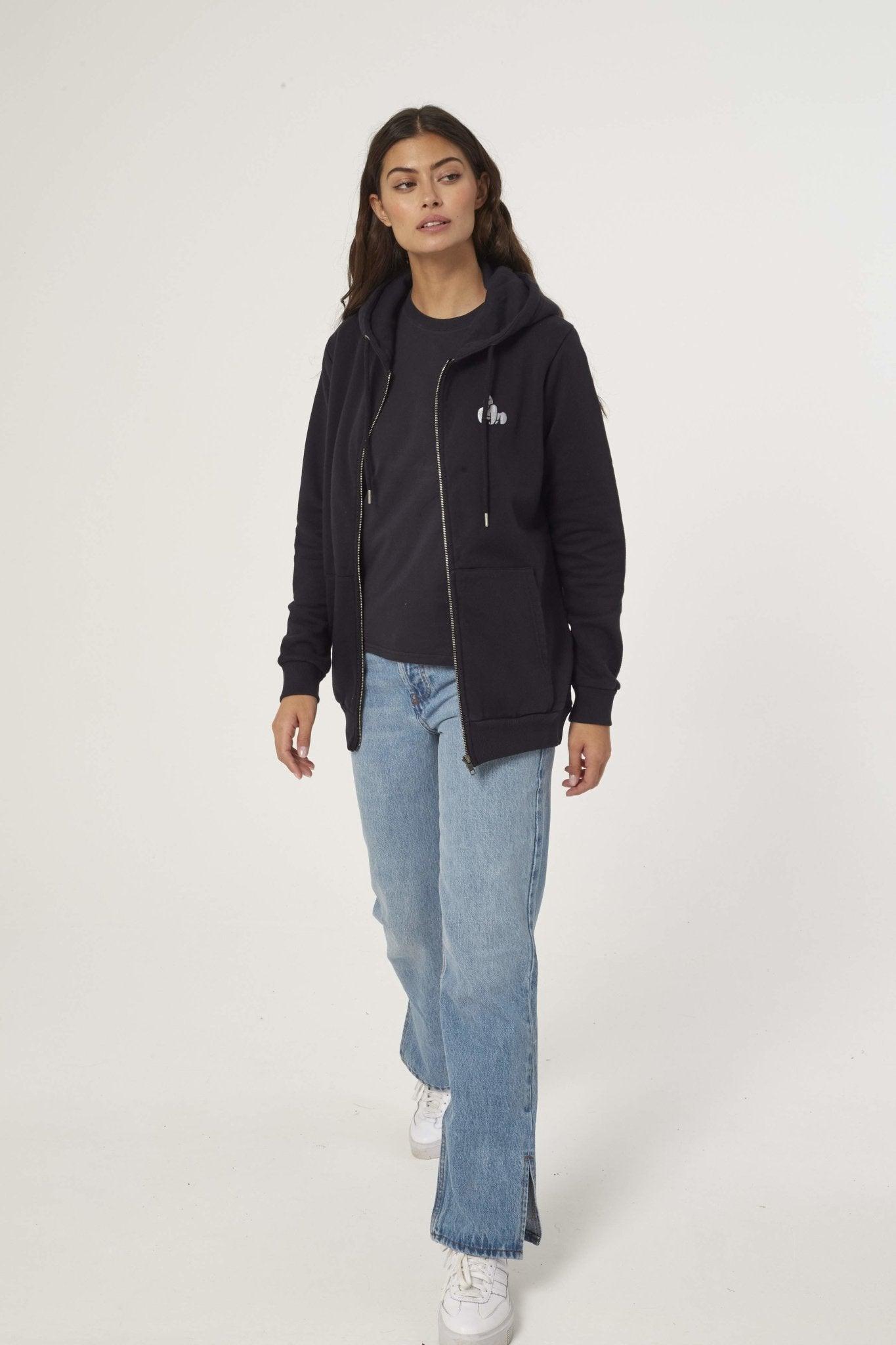 VIRUNGA GORILLA ZIP HOODY - BLACK - THAT GORILLA BRAND